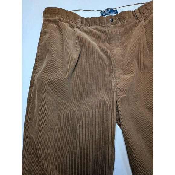 Vtg Polo Ralph Lauren Pants Mens 38x29 -Hemmed- Dark Brown Corduroy Trousers 90s - Picture 4 of 16